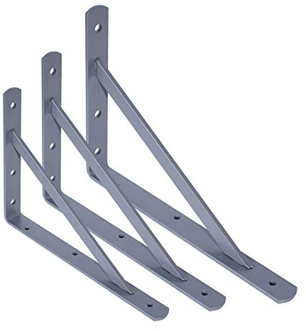 priostahl® Étagère pour charges lourdes charges lourdes bretelles metall| 10 x bretelles | Support pour étagère | Étagère bretelles Console Console murale Étagère pour charges lourdes Angle Angle Blanc/argenté