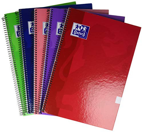 Oxford Classic – Pack von 5 Hefte, Spiral und Deckel extradura, F, Millimeterpapier C/M