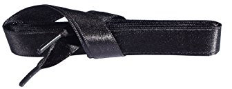 Kaps Cinta de Satén Cordones de Zapato para Zapatillas Zapatillas de Deporte, Calidad y Durabilidad, Muchos Colores y Longitudes, 1 par (90 cm - 36 pulgadas - 5 a 6 ojales/Negro)