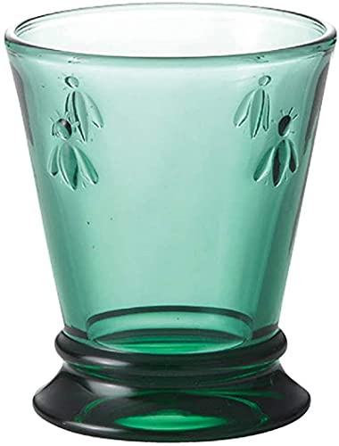La Rochere - Glass / Water Glass / Juice Glass - Bee - Green - Pressed Glass - 260 ml - Pack of 1