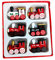 Toyvian Weihnachten Zug Holz Kleiner Zug Deko Christbaumanhänger Kinder Spielzeugeisenbahn Weihnachten Neujahr Deko 6 Stück (Rot)