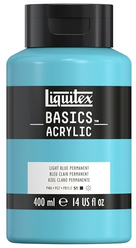 Liquitex BASICS Acrylic Paint, 13.5-oz Bottle, Light Blue Permanent