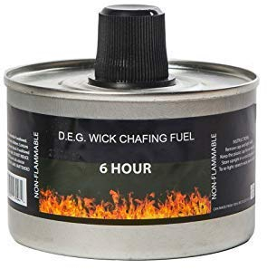 We Can Source It Ltd - Set of 6 Chafing Fuel Cans - 6 Hour Burn, Non-Flammable Liquid Wick Fuel - Safe, Re-Lightable, Cool-Touch Cans for Bain Maries, Chafing Dishes, Buffets & Catering Events