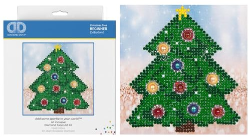 DIAMOND DOTZ DD2.036 Christmas Tree Painting Kit, 13.5 x 13.5cm