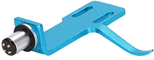 Denash Phono Headshell, High-end Turntable Phonograph Player Cartridge Record Player Mount Kit Includes 4 Cables and 2 Pairs of Screws,Aluminum Alloy(Blue)