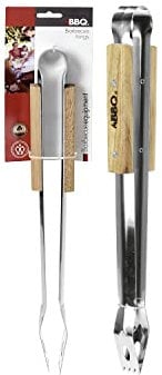 VIA GARDENIA Barbecue-Zange Holzgriff Edelstahl 40,5cm