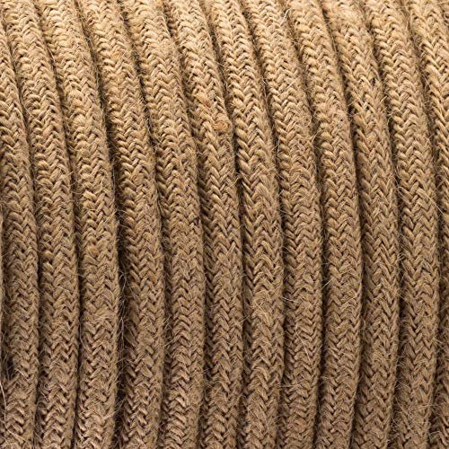 3 Conductor Hemp Wire Italian Coloured 1 Meter Vintage 3 Core Round Electric Cable Fabric Covered Wire Italian Braided 0.75 mm Electrical Cable Flexible Wire for Lighting Other Appliances