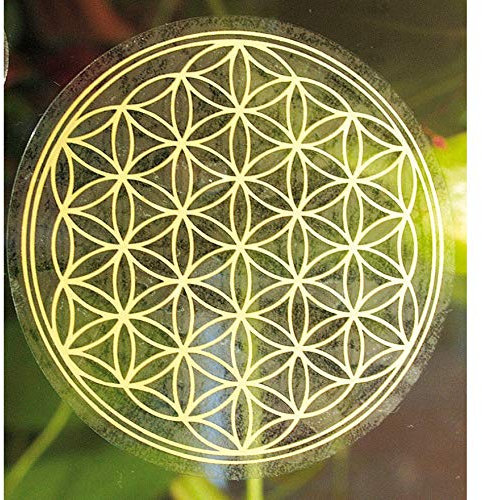 Saraswati Aufkleber Blume des Lebens Sticker aus Kunststoff transparent 5cm VE2