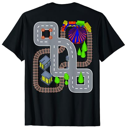 Eisenbahn & Auto Spielteppich Massage Rücken T-Shirt