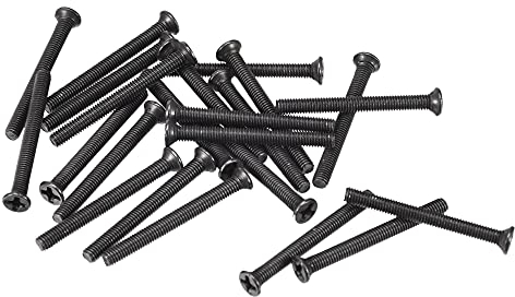 sourcing map M3 x 30mm Cruciforme Vis Attache Noir pour Portable PC TV Ventilateur Interrupteur 50pcs