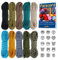 MONOBIN Micro Paracord, 2mm 10Colors 20FT Paracord Combo Kit mit Paracord Anleitung und Charms für die Herstellung von Paracord Armbänder, Lanyards (10 Farben - B)