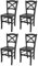t m c s Tommychairs - 4er Set Stühle Cross für Küche und Esszimmer, robuste Struktur aus lackiertem Buchenholz in Anilinfabre Schwarz und Sitzfläche aus Holz