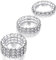 Kucheed 3 Stück Strass Stretchring, Modisches Set mit Stapelbaren Fingerringen aus Kristall, Niedlicher Zehenring Körperschmuck, Diamant Gummiband Ring, Funkelnder Daumen Finger Ring (Silber)