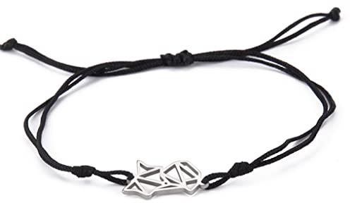 UNIFT Fuchs-Armband Für Frauen, Mädchen, Edelstahl, Aushöhlen, Stil, Einzigartig, Abstrakt, Niedlich, Großer Schwanz, Fuchsseil, Doppeltes Armband, Schmuck, Fuchs-Liebhaber-Geschenk (Silber)