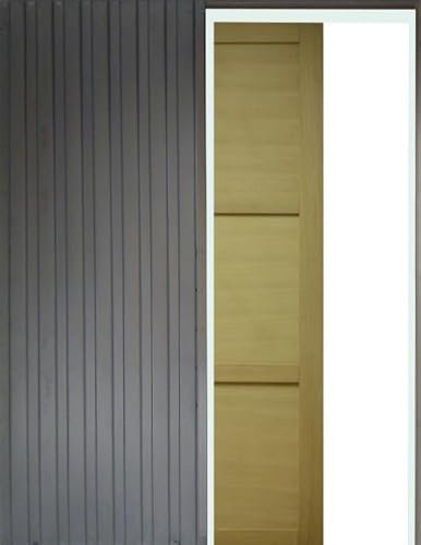 Porte Coulissante 3 Panneaux Placage Ayous H.204 x l.83 + Systeme a Galandage et Habillage Fournis - GD MENUISERIES