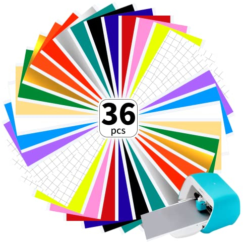 Smart Vinyl Permanent für Cricut Joy, 14cm*30.5cm Vinylfolie Plotter, Transferfolie Plotter Set für Laptops, Telefone, Wände und mehr