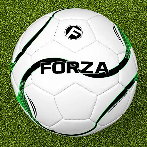 FORZA Pallone Futsal (Misura 3 & 4) - In Pacchi Da 1,3 & 20 | Per Interni Ed Esterni | Rimbalzo Ridotto & Controllato | Pallone Futsal Per Allenamento E Parite | Pacco Da 1, Misura 4
