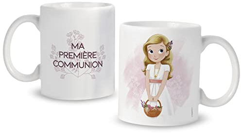 Mopec G621.6 Tasse en céramique pour fille Première Communion Panier Fleurs