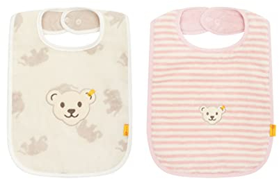 Generisch Steiff Baby Geschenkset 2er Lätzchen-Set (rosa & Elefant)