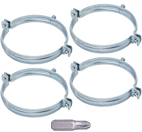 SKIR'CO (4 piezas) Soportes de tubería para tubos de 200 mm, abrazaderas de tubo, soportes de tubería para montaje en pared y techo