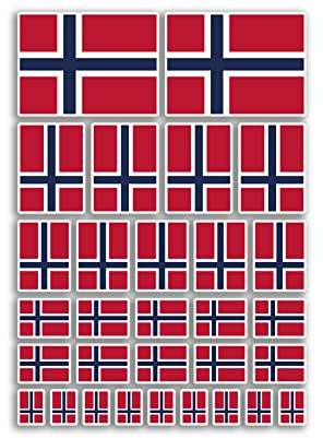 A4 Aufkleber Bogen Norwegen Flaggen Vinyl Aufkleber - Norwegische Land Europa Weltflagge Urlaub Reisen Urlaub Auto Ästhetik #80046