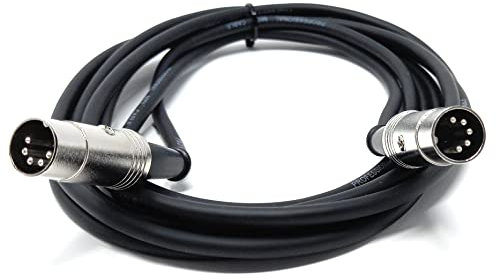 DRUT 3m, MIDI Male to Male Lead 5 pin DIN Shielded Flexible for Computer, Synth, Keyboard, Effects, Music Instruments Audio Cable (10ft)