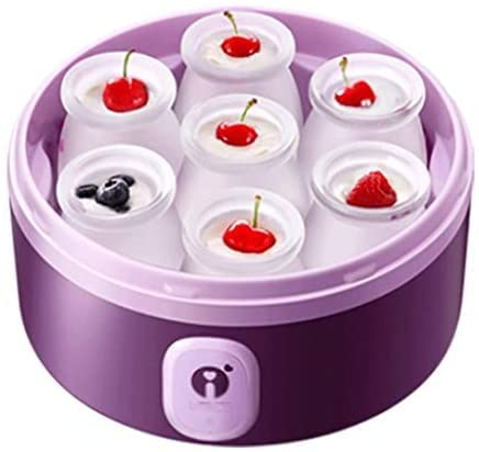 Yaourtière numérique avec 7 pots - Machine en acier inoxydable / récipients en verre pour yaourt frais et sain