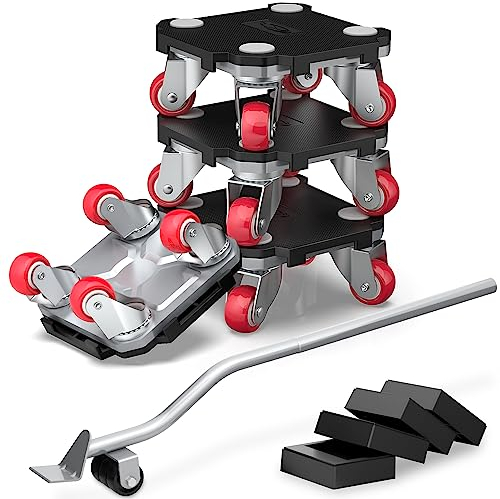Ronlap Muelles de muebles, carretilla móvil de 4 ruedas resistente, juego de herramientas para mover muebles para equipos de mudanza, muebles pesados, electrodomésticos, capacidad de 400 KG