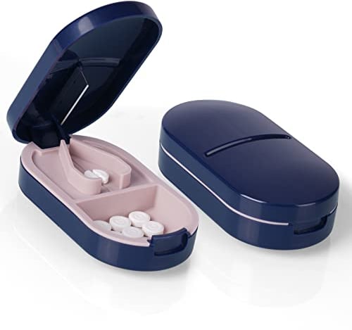 ACWOO Coupe-Comprimé, Séparateur de Comprimés avec Lame, Coupe-pilules Pour Petits et Gros Cachets, Séparateur De Pilules Portable Pour Fendre Vos Pilules Et Transporter Vos Médicaments