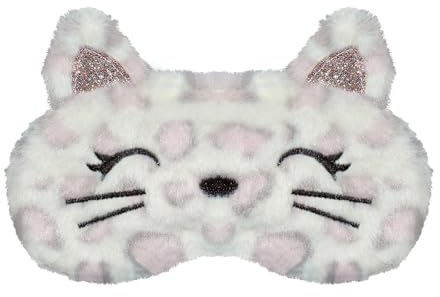 VerteLife Schlafmaske, Weiche Flusen Augenmaske Reisen Nickerchen Augenbinde Neuheit Cartoon Schlafen Augenmaske Augenabdeckung für Kinder Erwachsene Jungen und Mädchen (Katze,Gefleckte)
