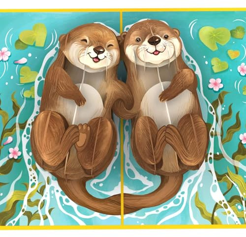 papercrush® Pop-Up Card You're My Otter Half - Cute 3D Valentines Day Card to say I love you for Women (Wife, Girlfriend & Partner), Handmade Birthday or Wedding Anniversary Card for Husband