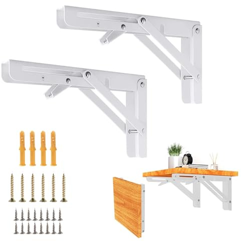 Catekro Klappkonsole 300mm, 2pcs Klappkonsole Schwerlast, Tisch Klappschanier, Klapptisch Wand, Klappregalhalterungen, Regalträger Schwerlast für Platzsparende Haus Küche Klapptisch Wandmontage
