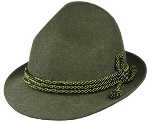 Melegari Tiroler Berghut | Dreispitz Innsbruck | Schäferhut | Bauer & Jäger | Loden Hut | Traditioneller Hut, loden grün, 55