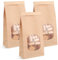 YAYODS 100 Stück Papiertüten mit Fenster - 24 x 12 x 6.5 cm Kraftpapier Tüten Klein - Papiertüten Braun mit Verschluss - Brottüten Papier für Kekse, Toast, Sandwich, Süßigkeiten, Kaffeebohnen