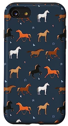 Horse Lover Gifts & Decorations iPhone SE (2020) / 7 / 8 Horses Pattern, Horse Lover Animal Lover Horses Case