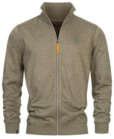 Indicode Herren INYanic Sweatjacke mit Stehkragen | Cardigan Herrenjacke Sweater Männer Army XL