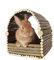 Hasenhaus Aus Holz Mit Geräumigem Sitzstangenversteck, Bogenspielhaus Mit Zaun Für Kaninchenversteck, Spielzeug Für Innenhasen, Meerschweinchen, Hamster, Chinchillas, Rennmäuse