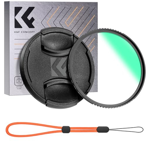 K&F Concept K-Serie UV Filter 52mm mit Objektivdeckel, Schutzfilter mit 18 Schichten Nanobeschichtungen