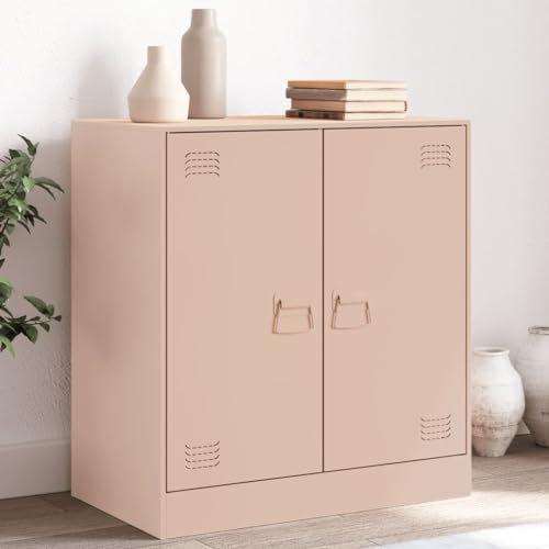 Bulliing Sideboard Wohnzimmerschrank Sideboard Wohnzimmer Flur Schrank Rosa 67x39x73 cm Stahl - 841674