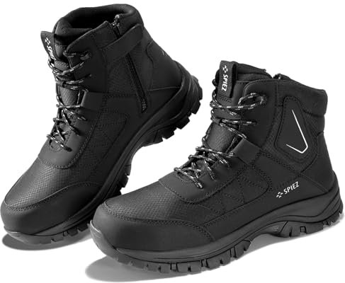 SPIEZ Botas de Seguridad Para Hombre - S3 Zapatos de Seguridad Antideslizantes Antiestáticas Invierno Botas de Trabajo Hombre Impermeable Zapatos de Trabajo Negros EU 40-46