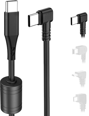 Gonifeto Dash Cam Power Cord,(10Ft) USB C to USB C Dashcam Charger Cable,Thicker Shielded Mirror Camera Charging Cable,90 Degree Type C Dash Cam Replacement Power Cord,Car Dashcams Power Adapter Wire