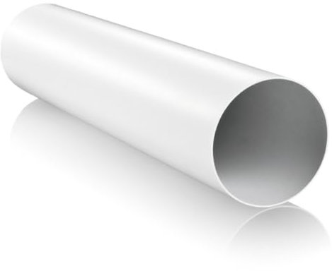 EDE Group 150mm x 350mm Long Round Plastic Pipe PVC Circular Ventilation Duct - Extractor Fan Ducting Pipe, Rigid Straight Duct Channel, and Extension for Fresh Air Circulation