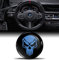 Biomar Labs 3D Silikon Aufkleber Kompatibel mit BMW 36131181082 Emblem Lenkrad 45mm Plakette Zubehör Teile Decals Lenkrad Dekoration Schädel Totenkopf Schwarz Blau V 38