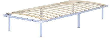 i-flair Metallbett mit Lattenrost NAMARA 90x200 cm - Höhe: 28 cm, stabiles Gästebett mit Stauraum auf Füßen, geeignet für alle Matratzen - Weiß