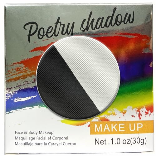 Peinture pour le visage et le corps-30g-Boîte individuelle professionnelle à base d'eau - Peinture pour le visage et le corps - Pour adultes et enfants -Carnaval-Noir + blanc