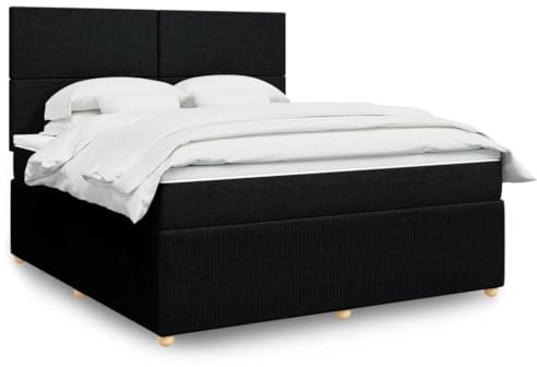 Sufrk Boxspringbett mit Matratze Betten Mit Matratze Schlafzimmer Bett Boxspringbett Mit Matratze Schwarz 180x200 cm Stoff - 3292130