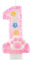 Cat Paw Birthday Candles Number 1, Pink Happy Birthday Candles for Cakes, 1st Birthday Decoration for Girls Pet Birthday Party Baby Shower Anniversary Celebration Cake Toppers Supplies