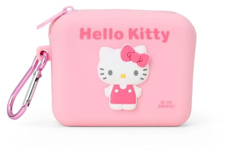 Sanrio 357588 - Mini sacchetto in silicone, Hello Kitty, astuccio per cosmetici, portamonete