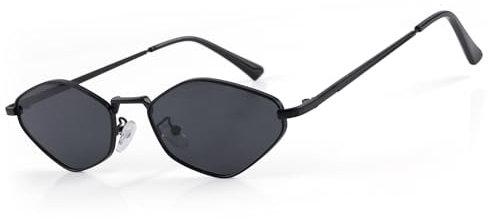 MEGAVOW Retro Sonnenbrille Hexagonal für Damen und Herren, Mode Polygon Sonnenbrille Damen, Vintage Steampunk Sechseckige Sonnenbrillen UV400 Schutz Kleine Brille Festival