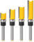 4 Pcs 1/4 Inch Shank Flush Trim Pattern Bit Set, Top Bearing Straight Flush Trim Tools Template Router Cutter Professional Woodworking Milling Cutting Tool for Wood Hardwood 12 20 25 38mm